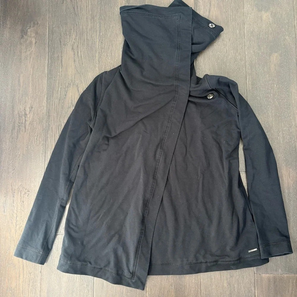 lululemon athletica Jackets & Blazers - Lululemon Women's Savasana Wrap Jacket Black Size 6 Long Sleeve Snap
